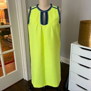 NWOT J. Crew neon yellow arrow print shift size 0